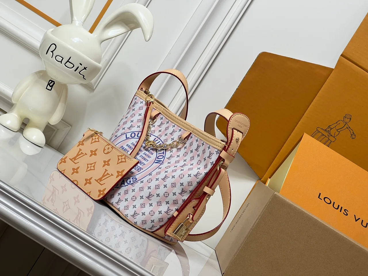 Louis Vuitton Canvas Tote in White · view 3