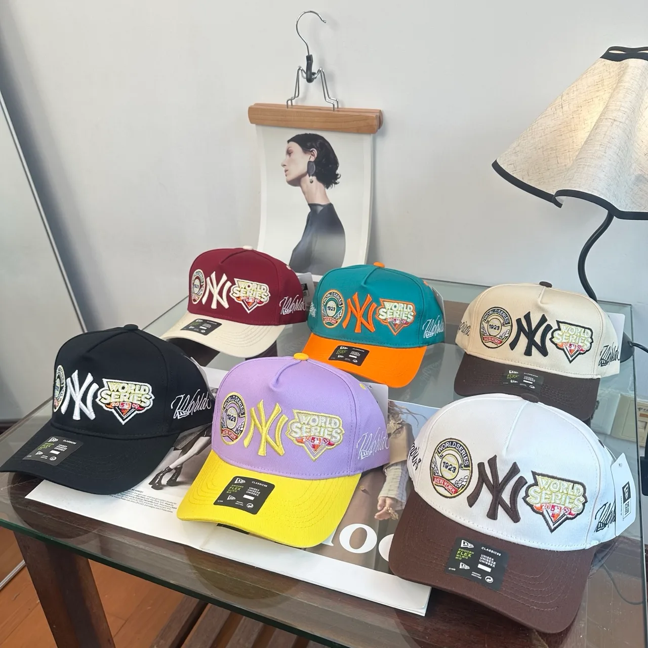 New Era Baseball Cap in Black & Burgundy & Green & Purple & White & Beige · view 1