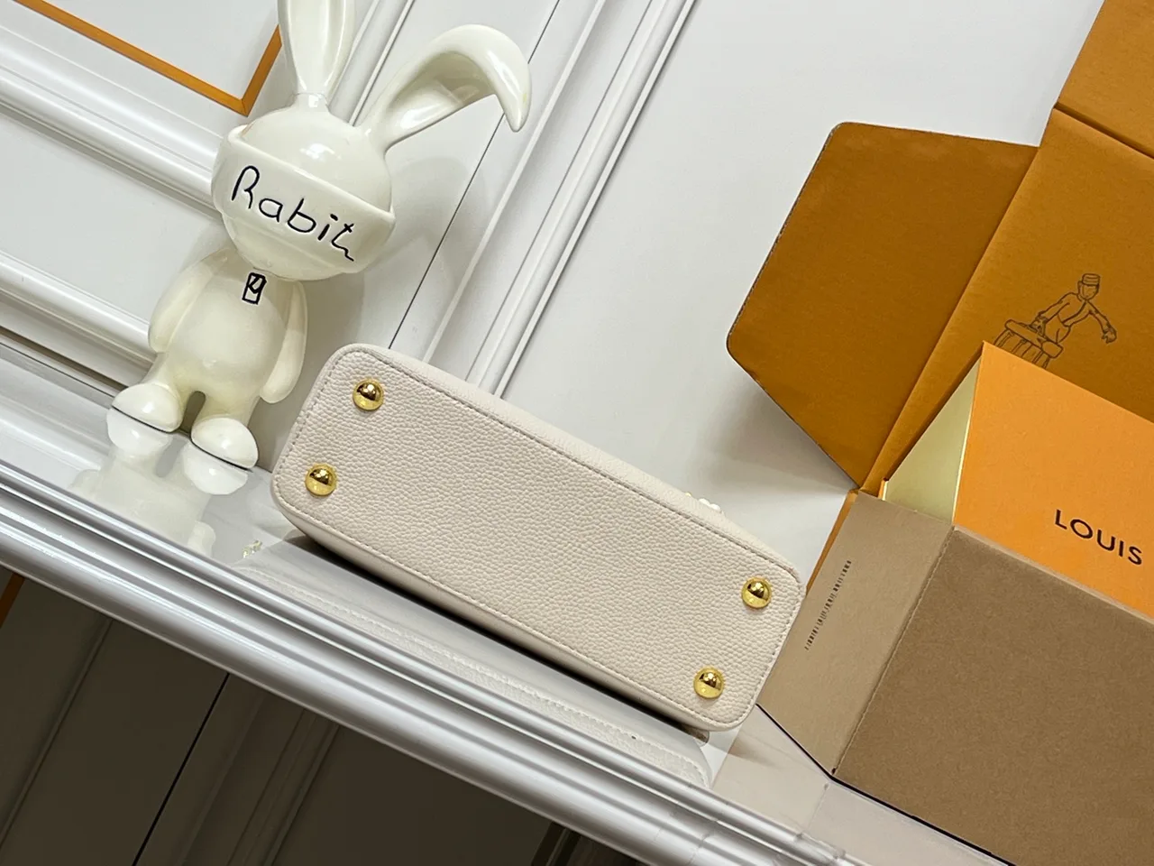 Louis Vuitton Cowhide Smooth Top-Handle Bag in White · view 7