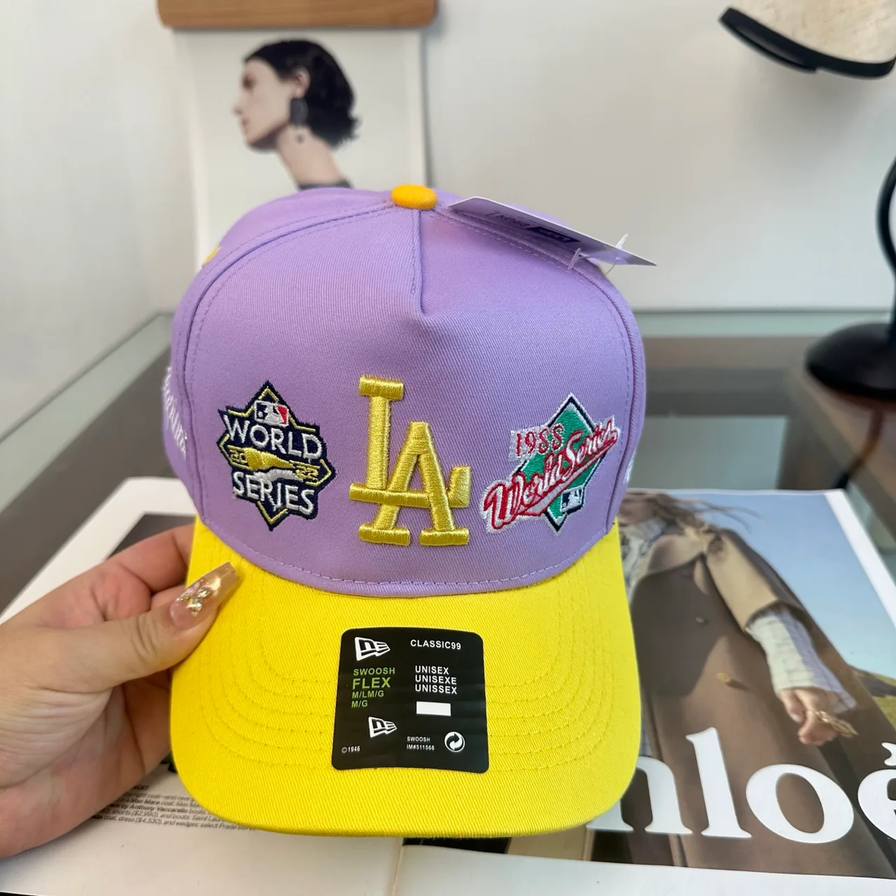 New Era Embroidered Baseball Cap in Purple · view 4
