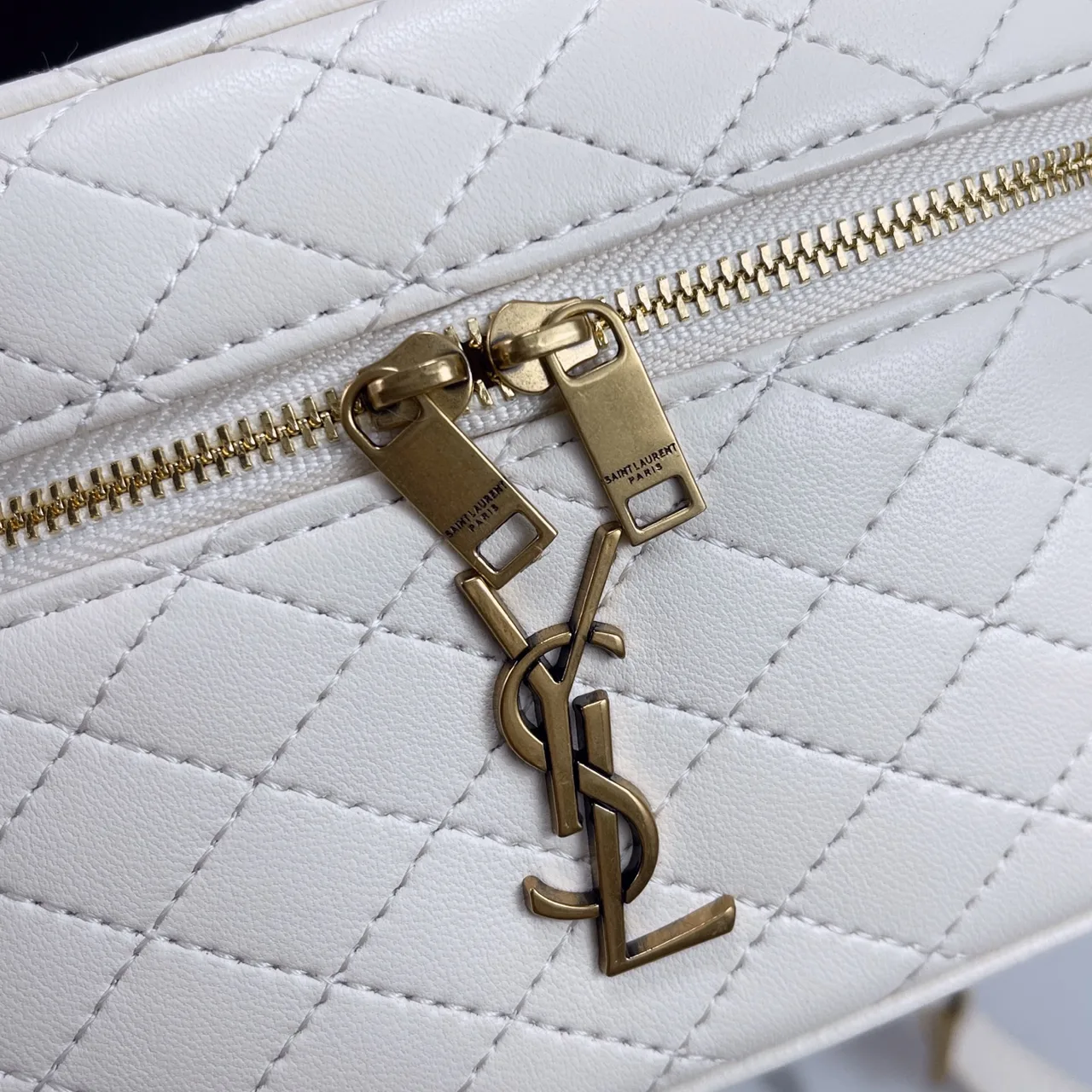 Saint Laurent Quilted Crossbody Bag in White · view 5