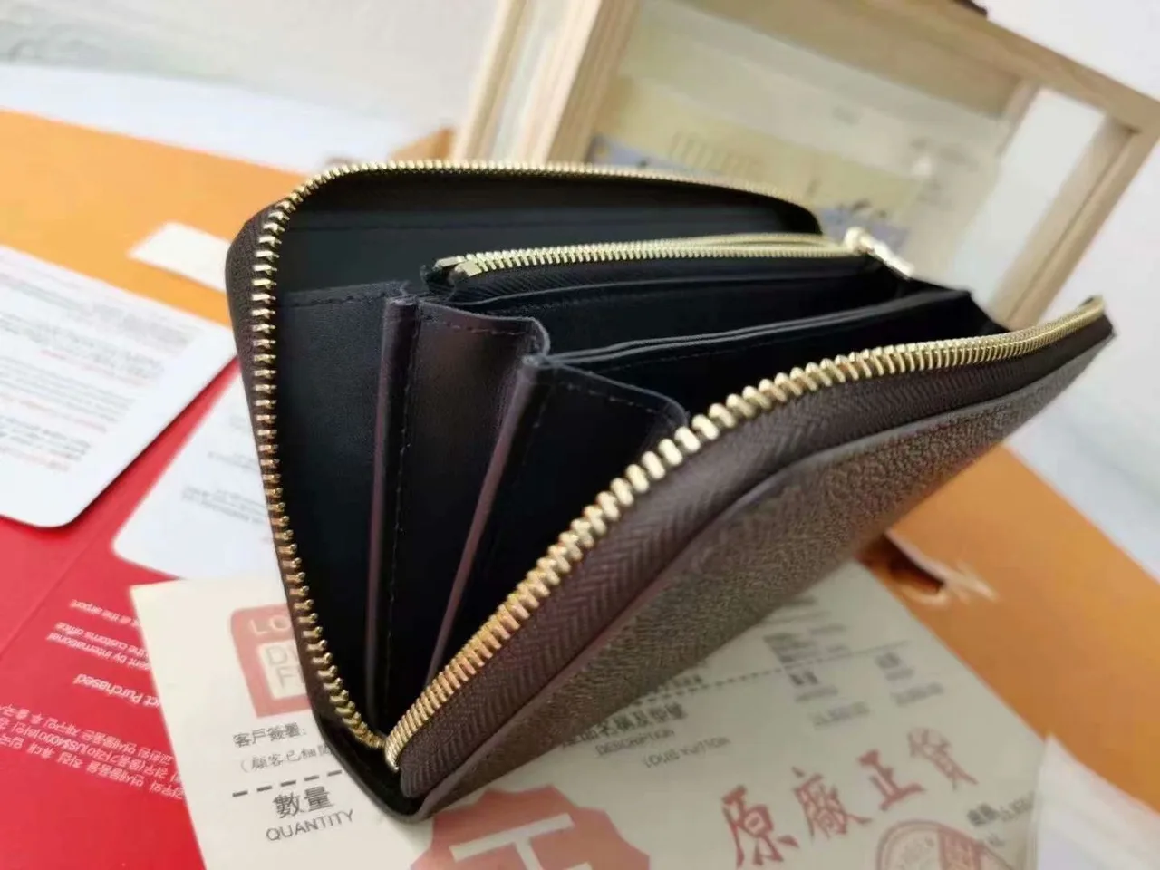 Louis Vuitton Giant Monogram Zip Wallet in Brown · view 9