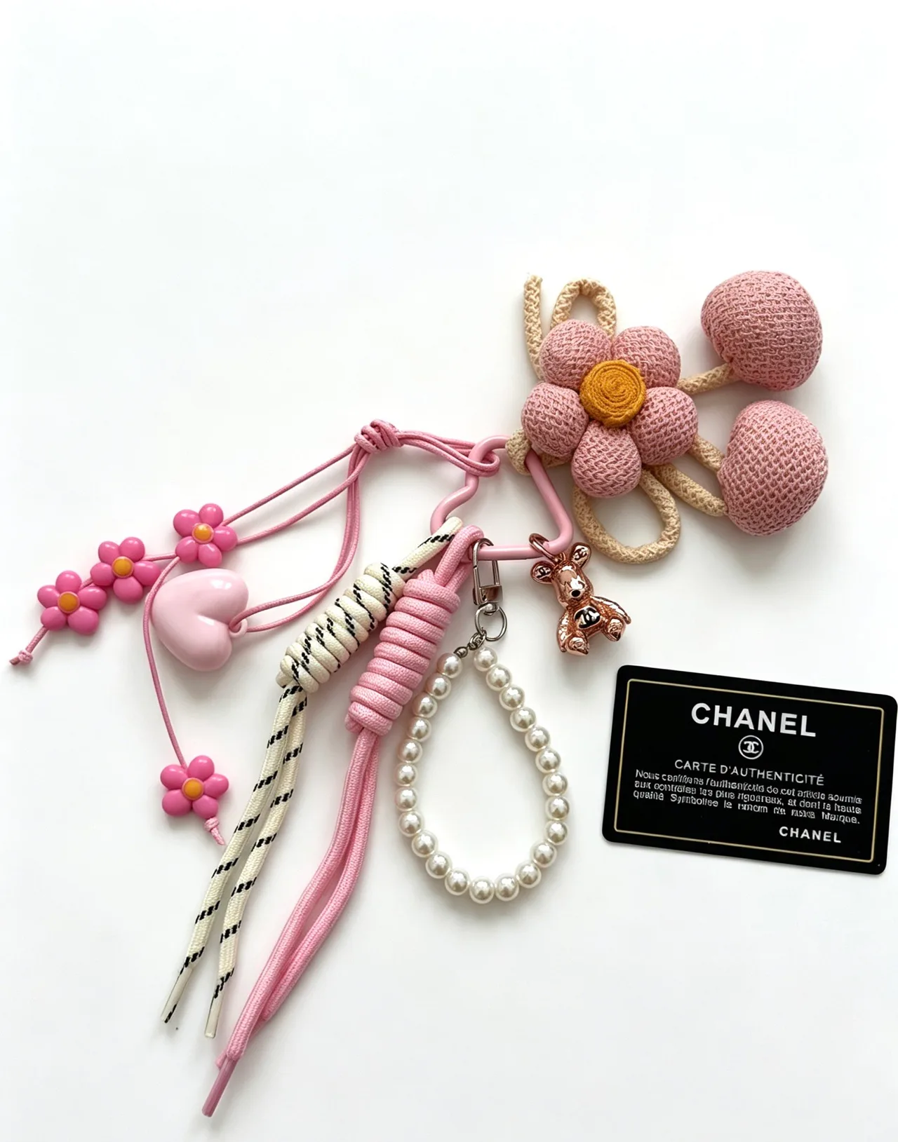 Chanel Flower Bag Charm in Pink · view 1