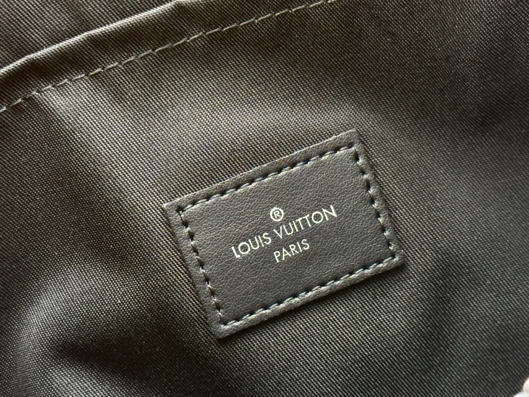Louis Vuitton Canvas Check Damier Wristlet Pouch in Black · view 8