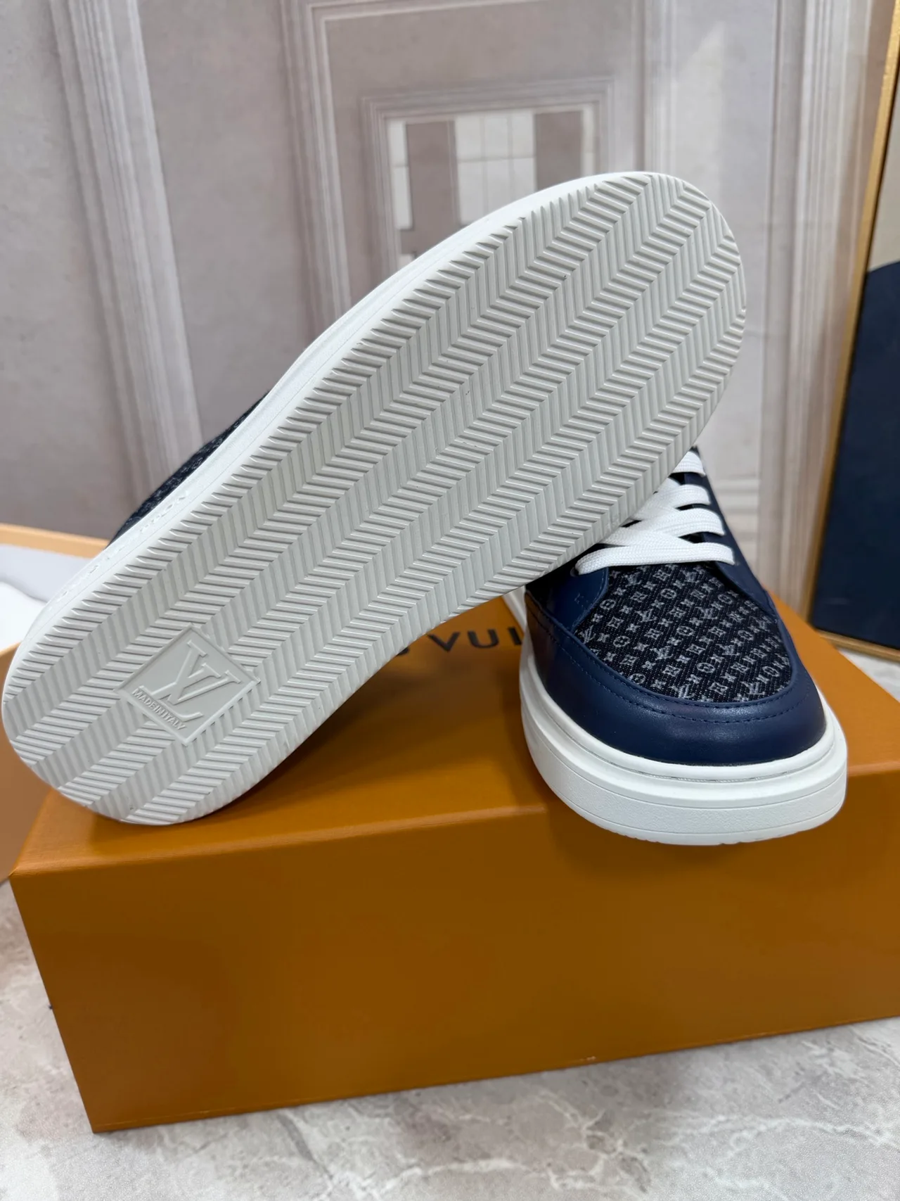 Louis Vuitton Calfskin Sneakers in Blue · view 7