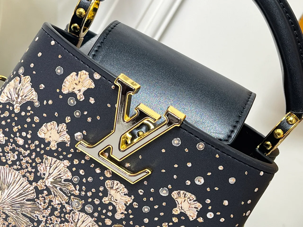 Louis Vuitton Cowhide Capucines Mini Bag in Black · view 5