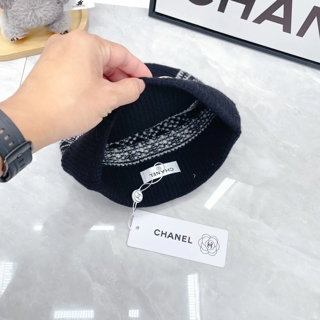Chanel Wool Hat Scarf and Gloves Set in Blue · view 6