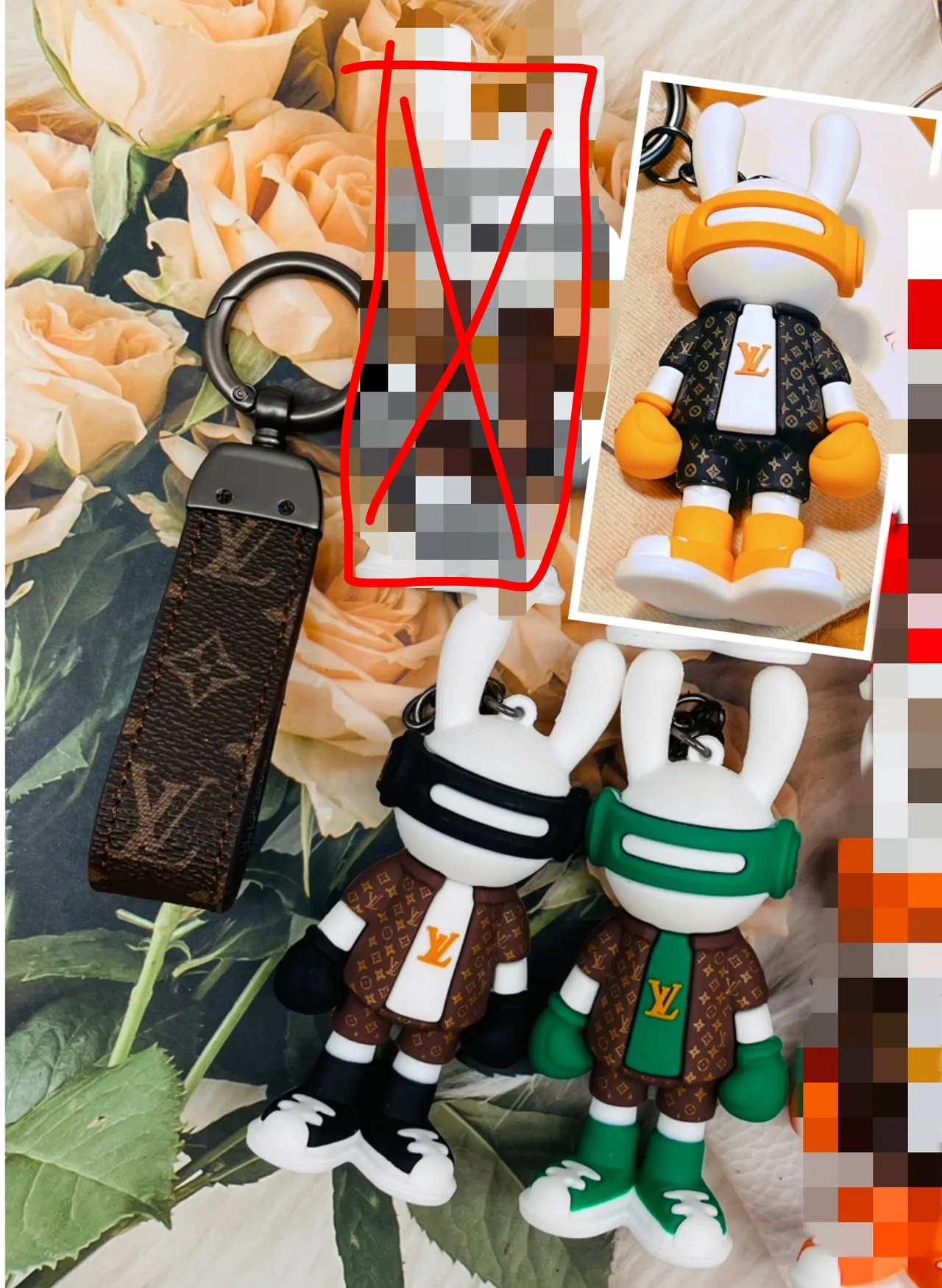 Louis Vuitton Rabbit Character Keychain in White · view 1