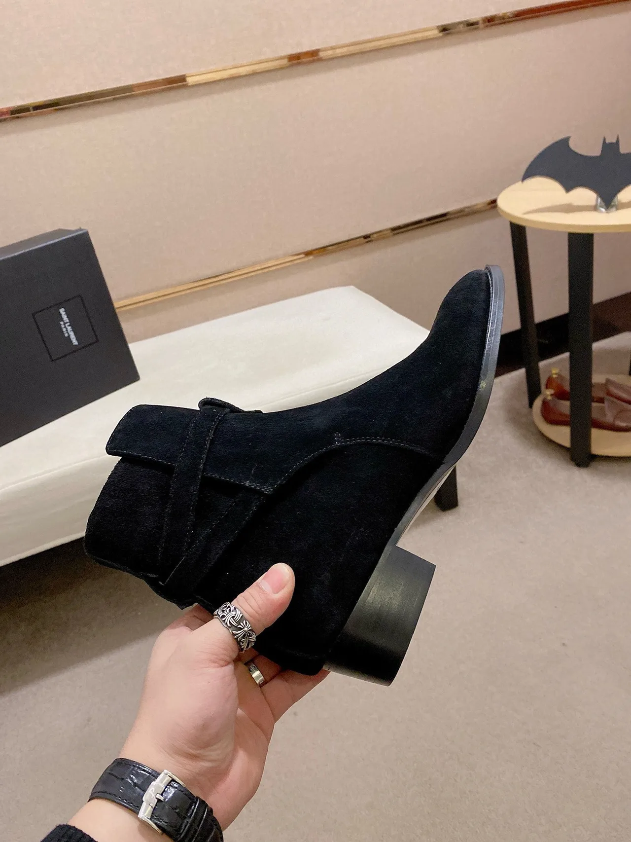 Saint Laurent Cowhide Boots in Black · view 5