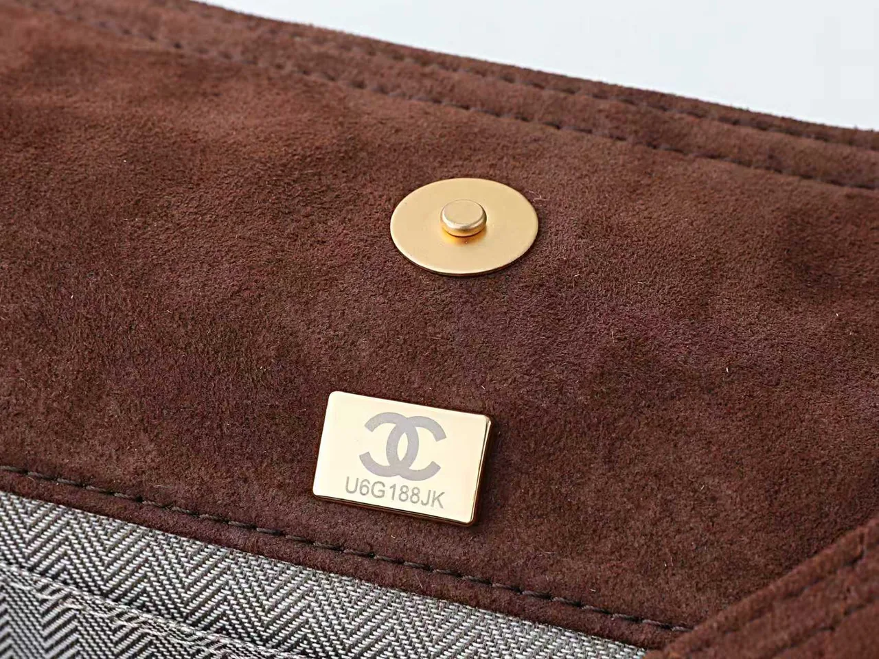 Chanel Quilted Suede-Look Hobo Bag in Brown · view 7