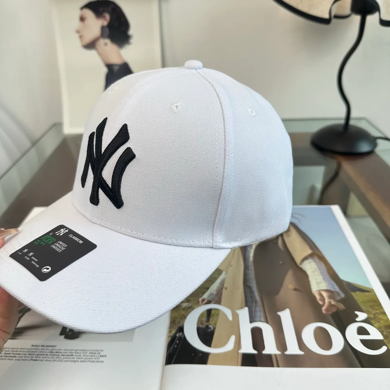 NY Letter Baseball Cap in Black & Grey & White & Brown & Green · view 8