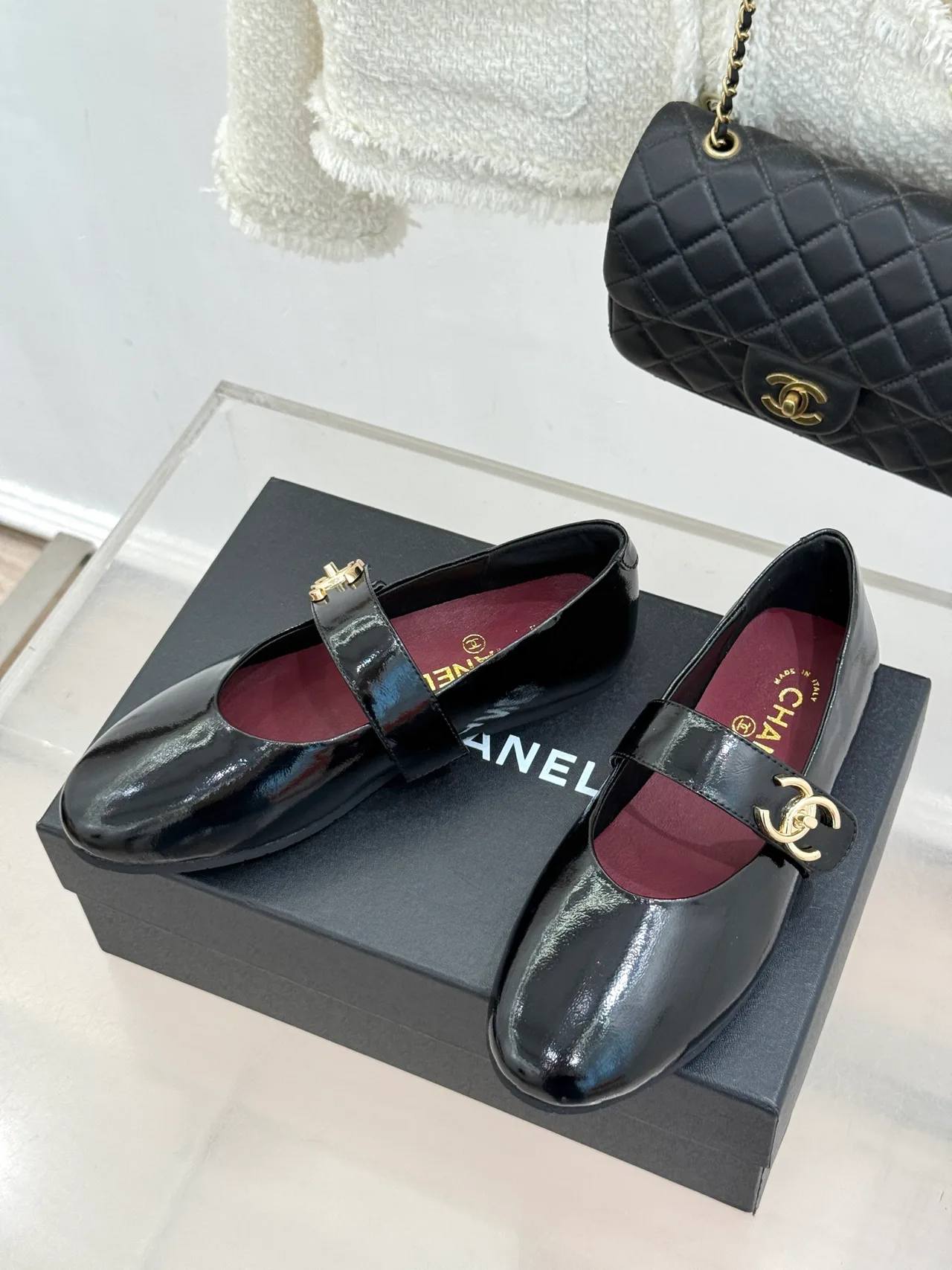 Chanel Cowhide Denim Mary Jane Shoes in Black · view 2