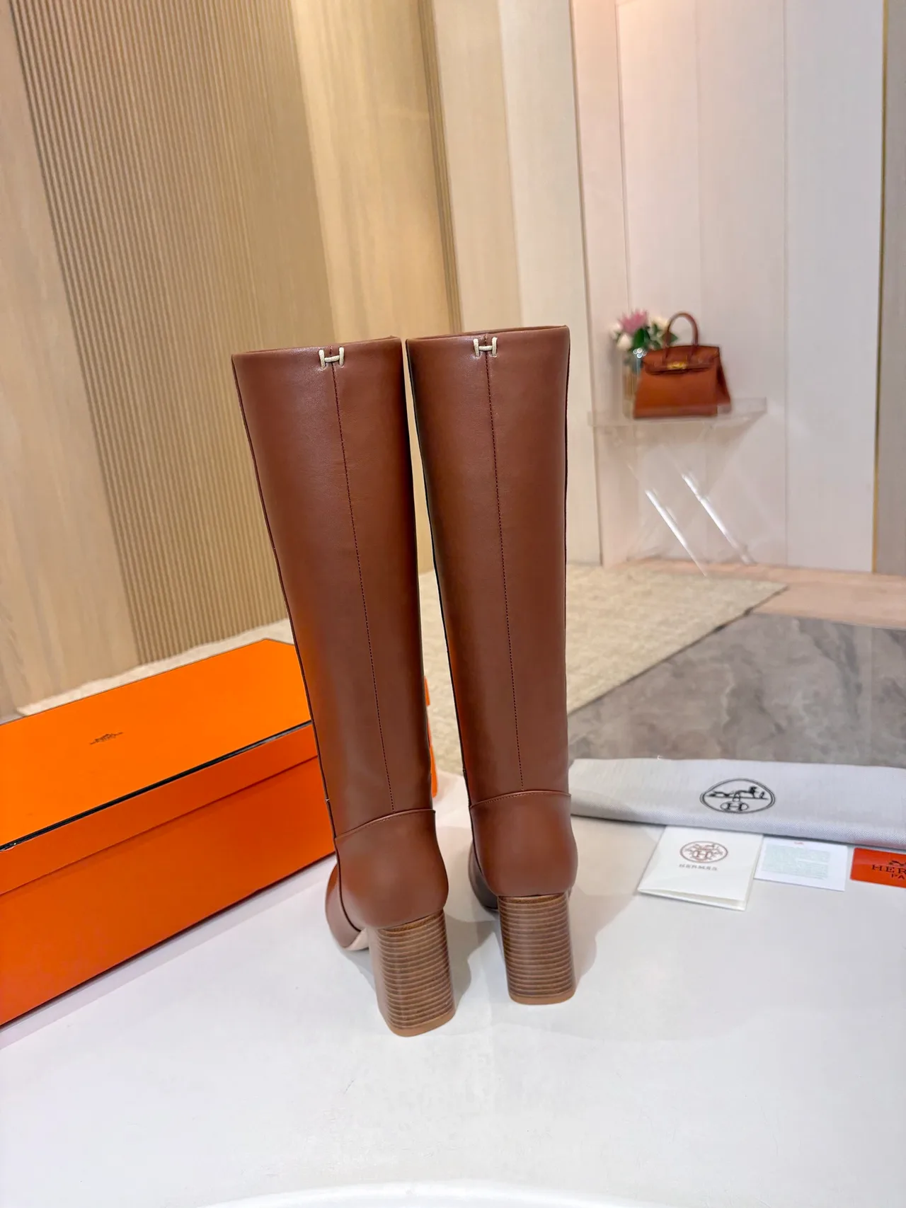 Hermes Cowhide Boots in Brown · view 6