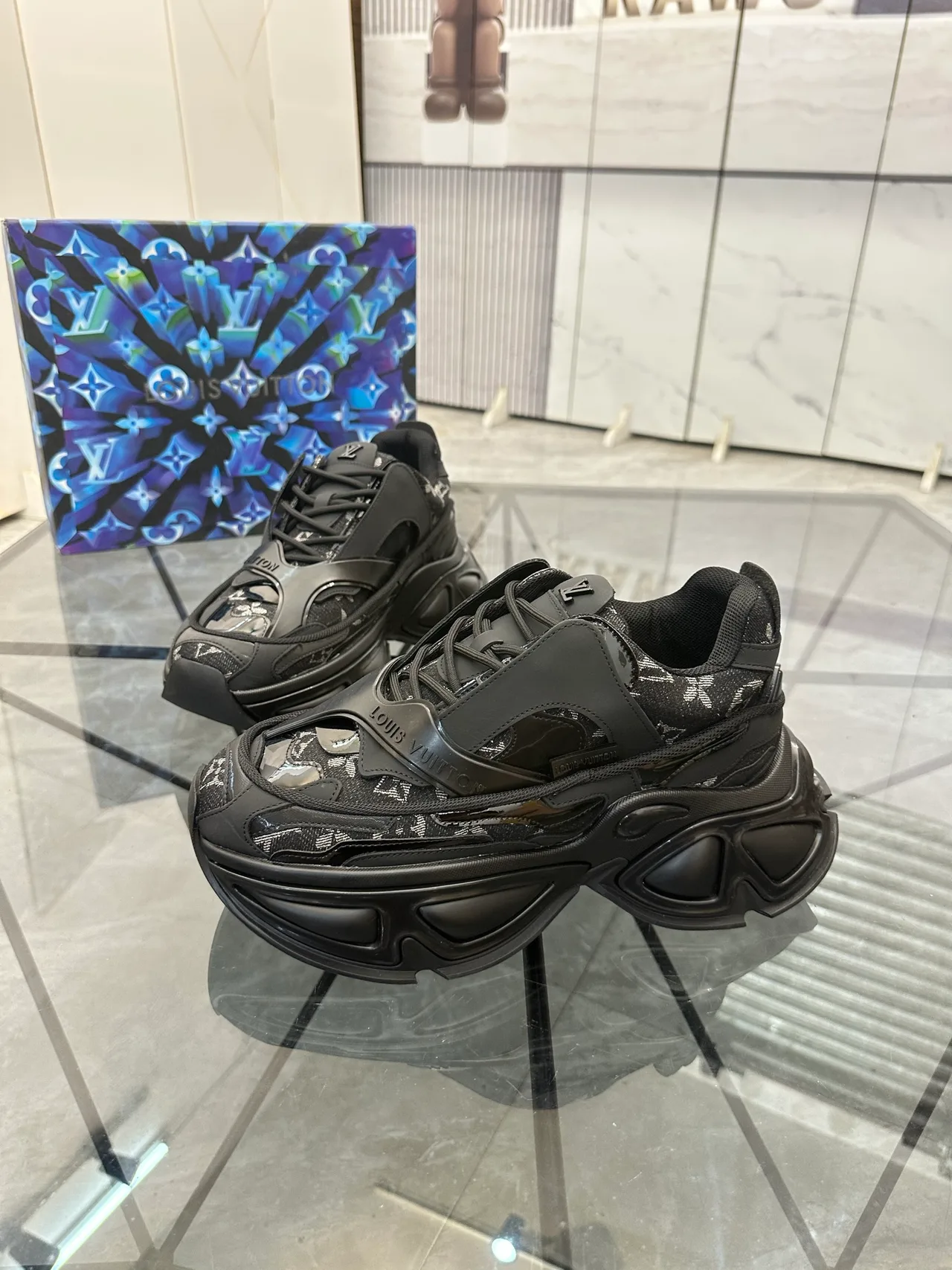Louis Vuitton Cowhide Sneakers in Black · view 2