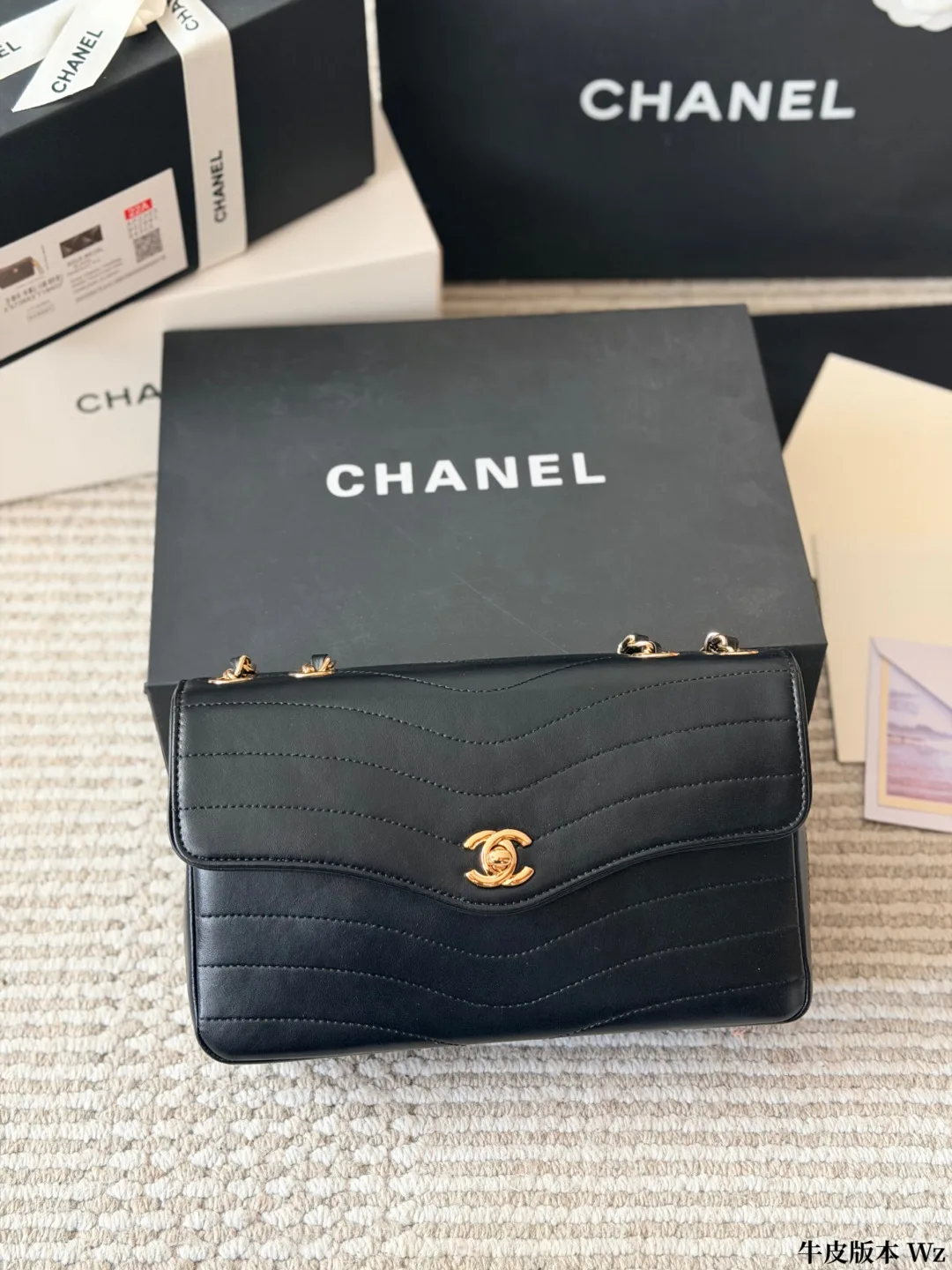 Chanel Cowhide Quilted Crossbody Bag in Black · view 2