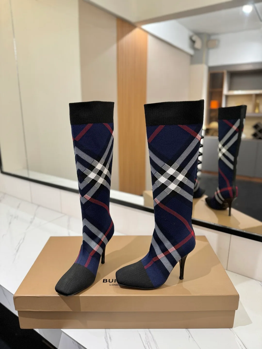 Burberry Knee-High Boots in Blue · view 6