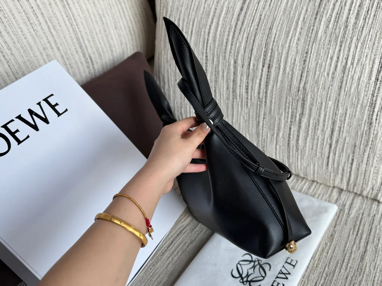 Loewe Smooth Hobo Bag in Black · view 4