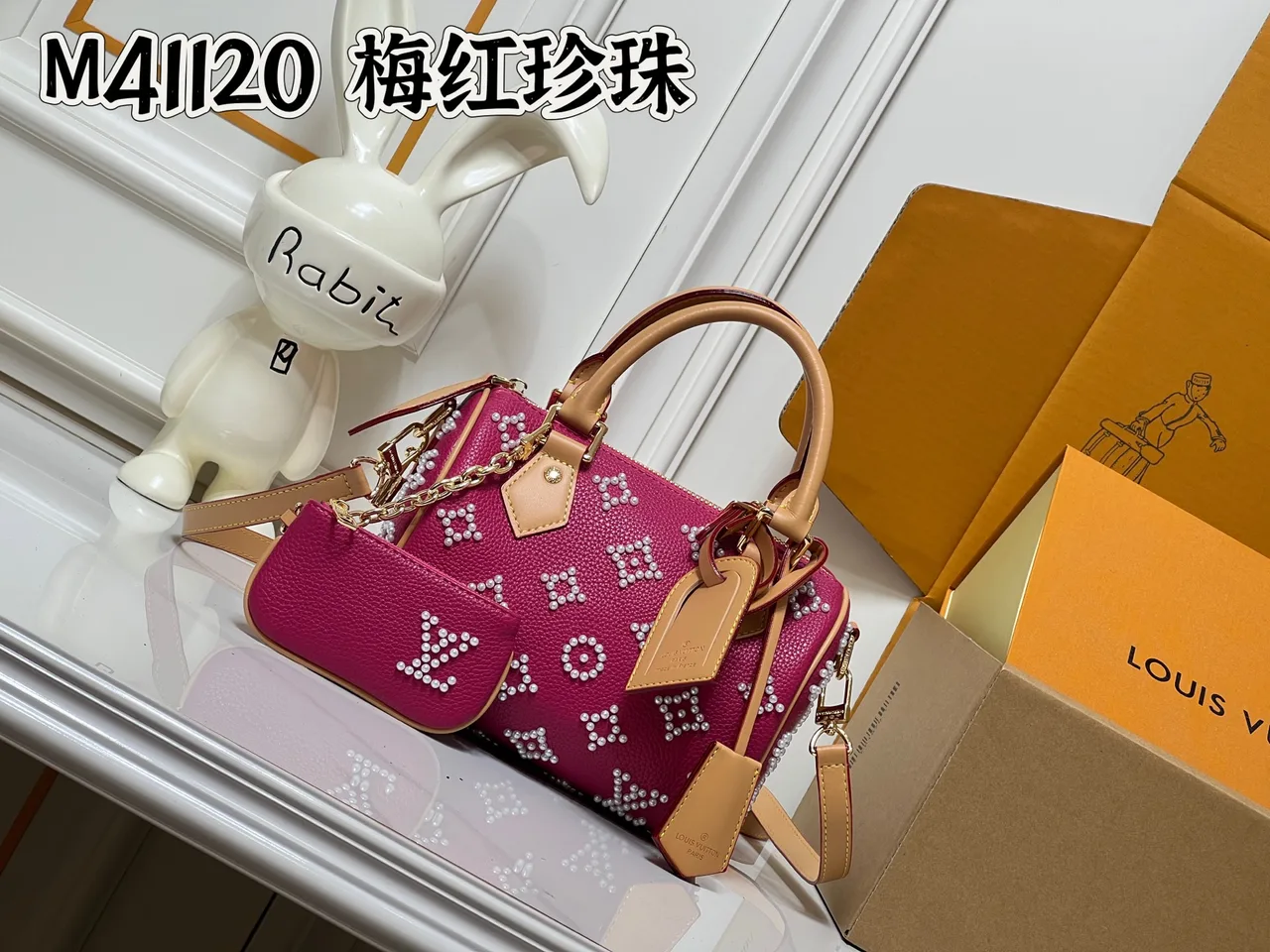 Louis Vuitton Calfskin Speedy Handbag in Pink · view 1