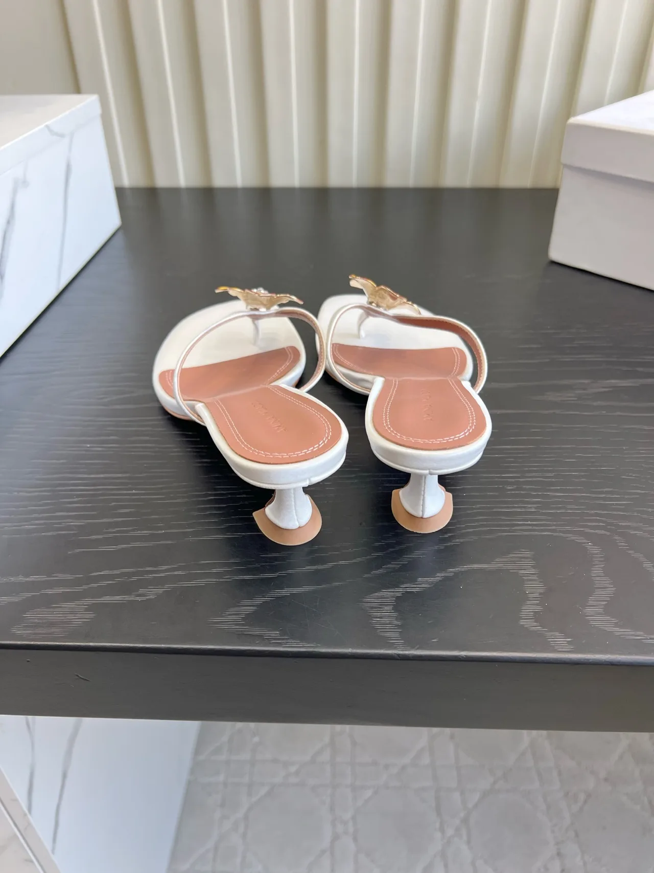 Amina Muaddi Silk Sandals in White · view 5
