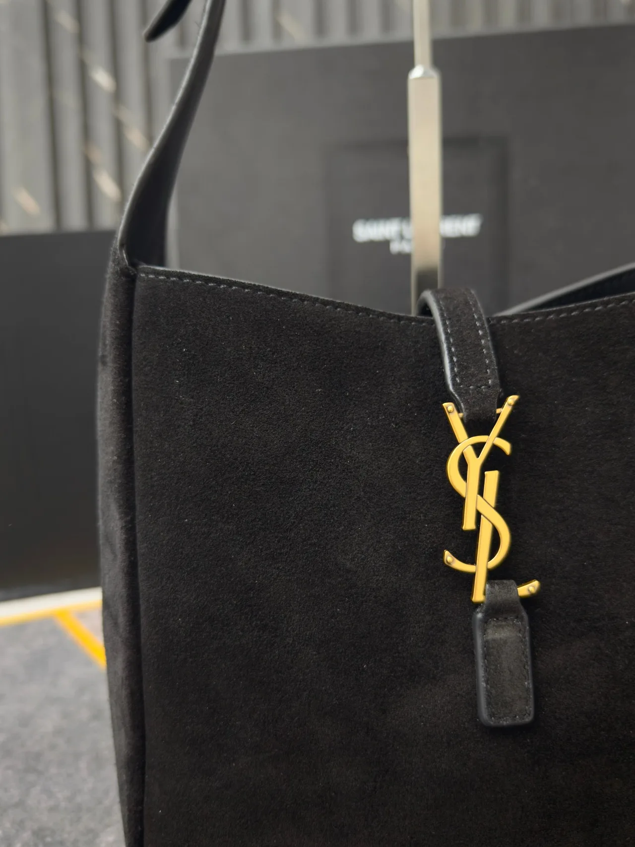 Saint Laurent Suede Hobo Bag in Black · view 4