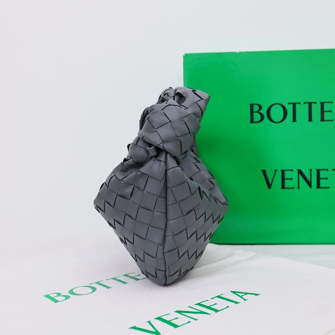 Bottega Veneta Sheepskin Smooth Woven Hobo Bag in Grey · view 2