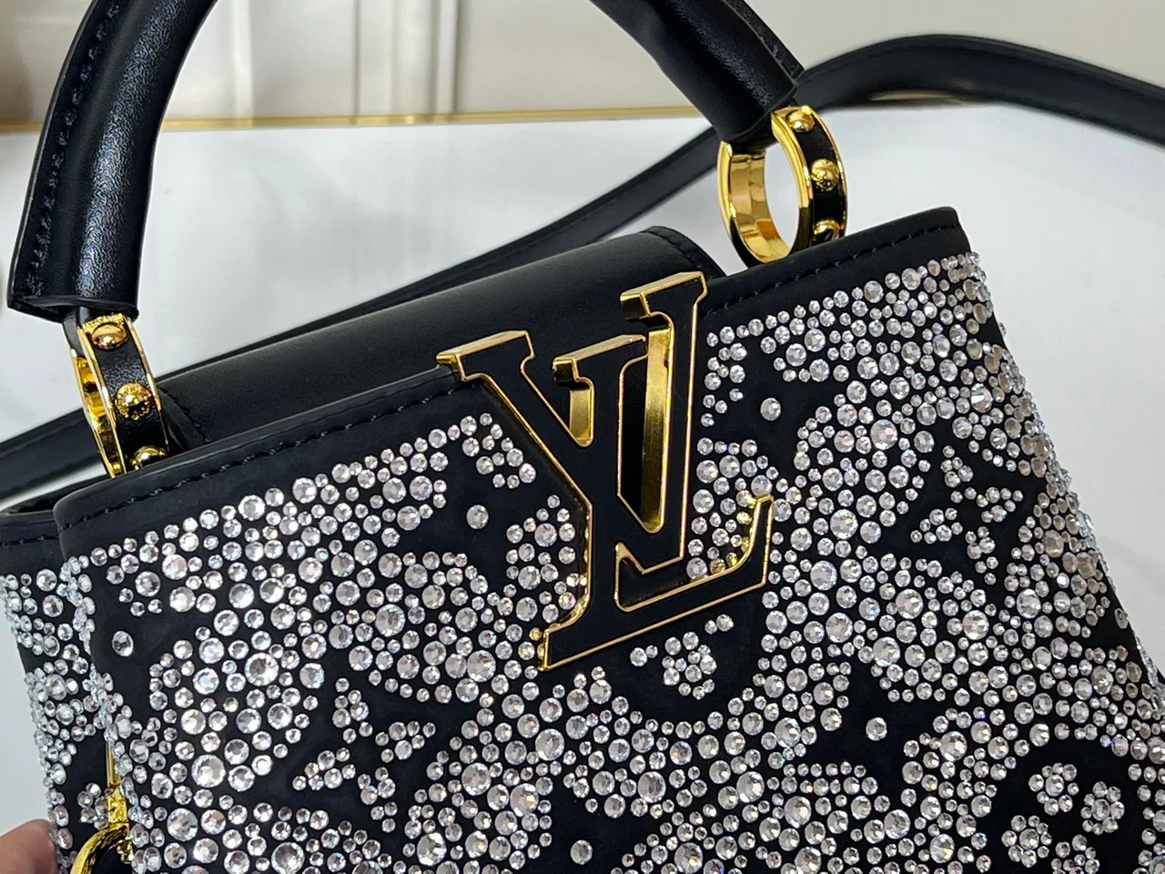 Louis Vuitton Cowhide Top-Handle Bag in Black · view 5