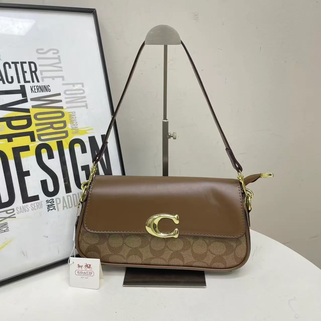 Coach 96000 Shoulder Bag in Brown & Beige & Black & Pink & White · view 4