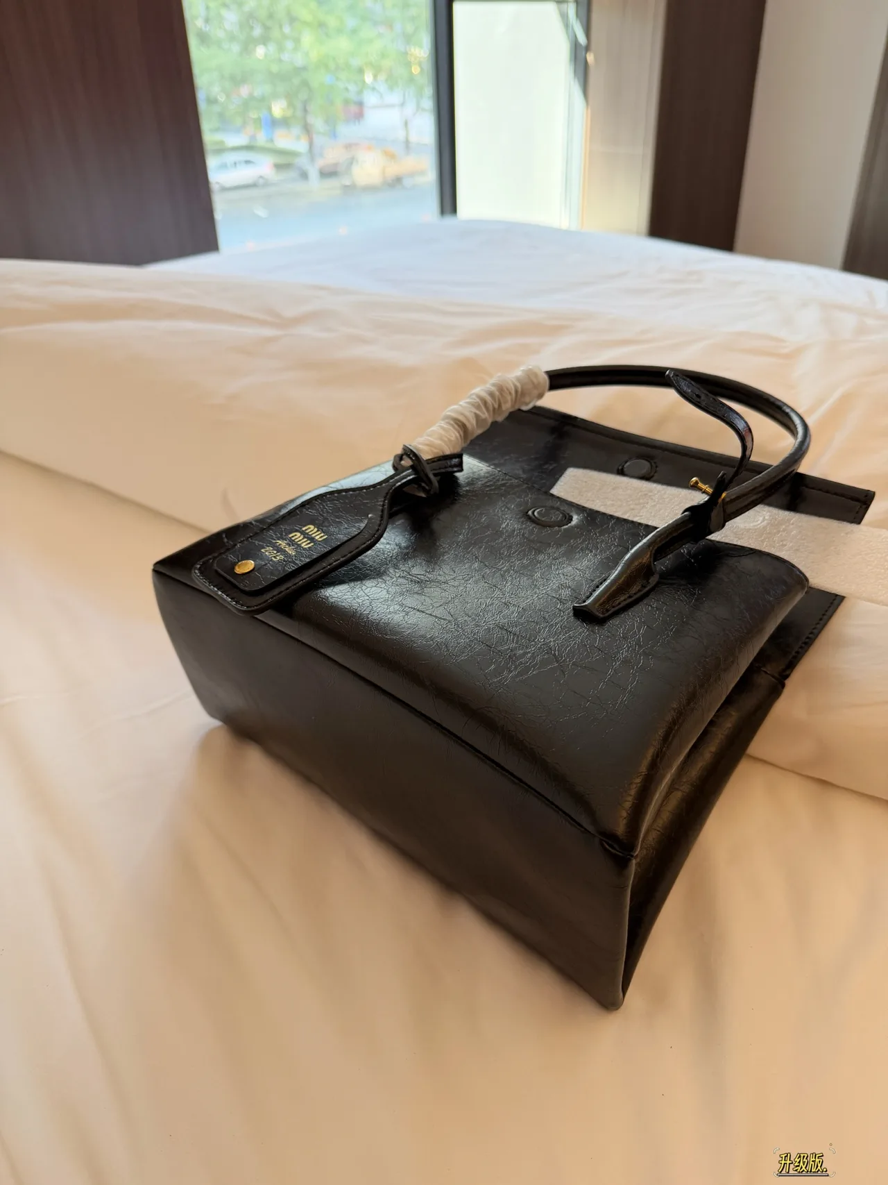 Miu Miu Woven Top-Handle Bag in Black · view 3