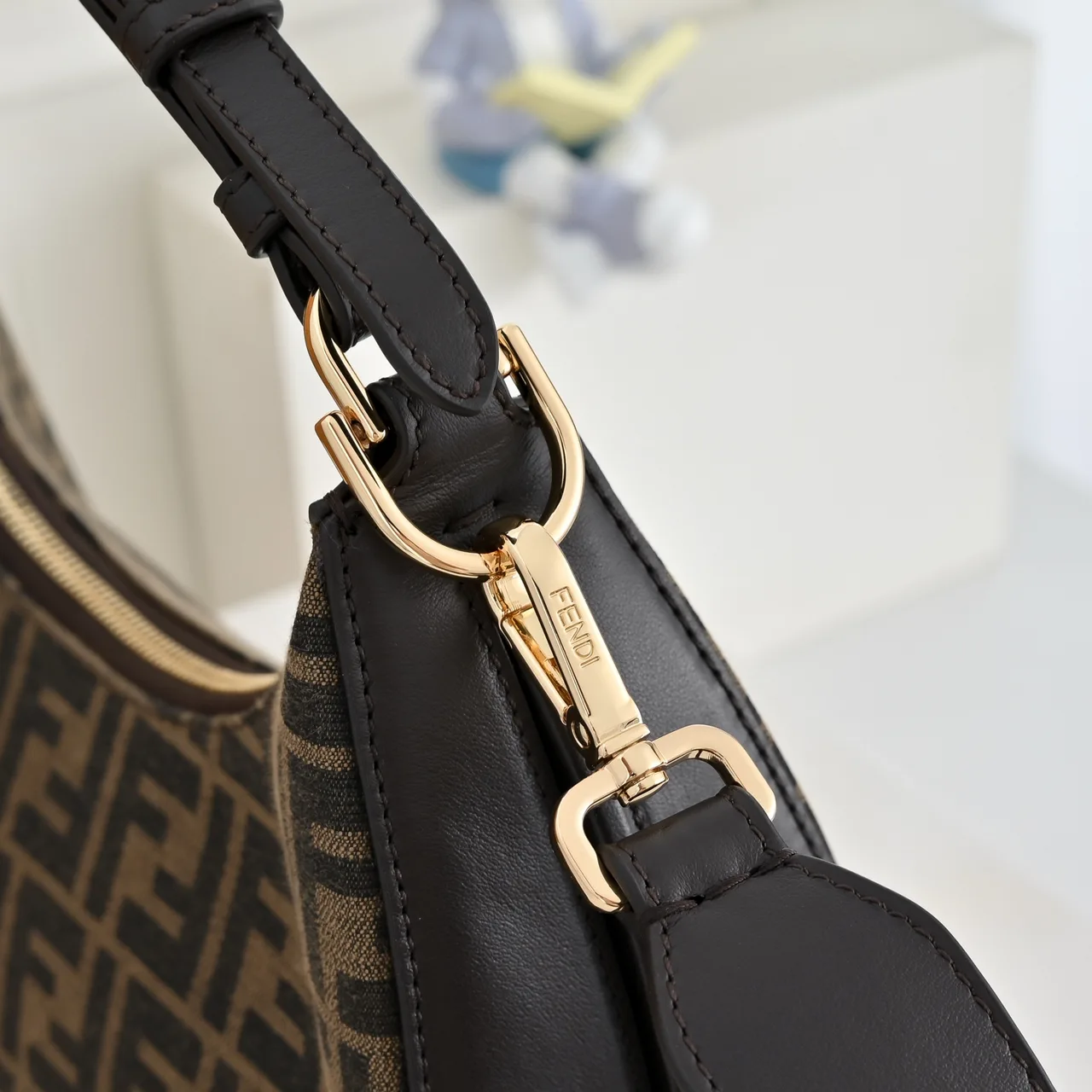 Fendi Monogram Hobo Bag in Brown · view 5
