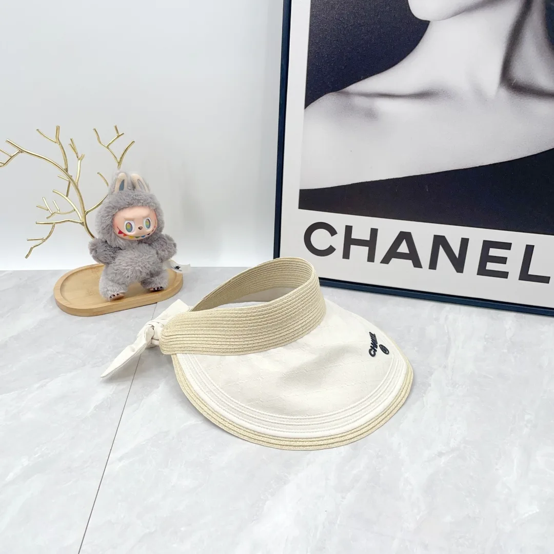 Chanel Embroidered Visor in Cream · view 7