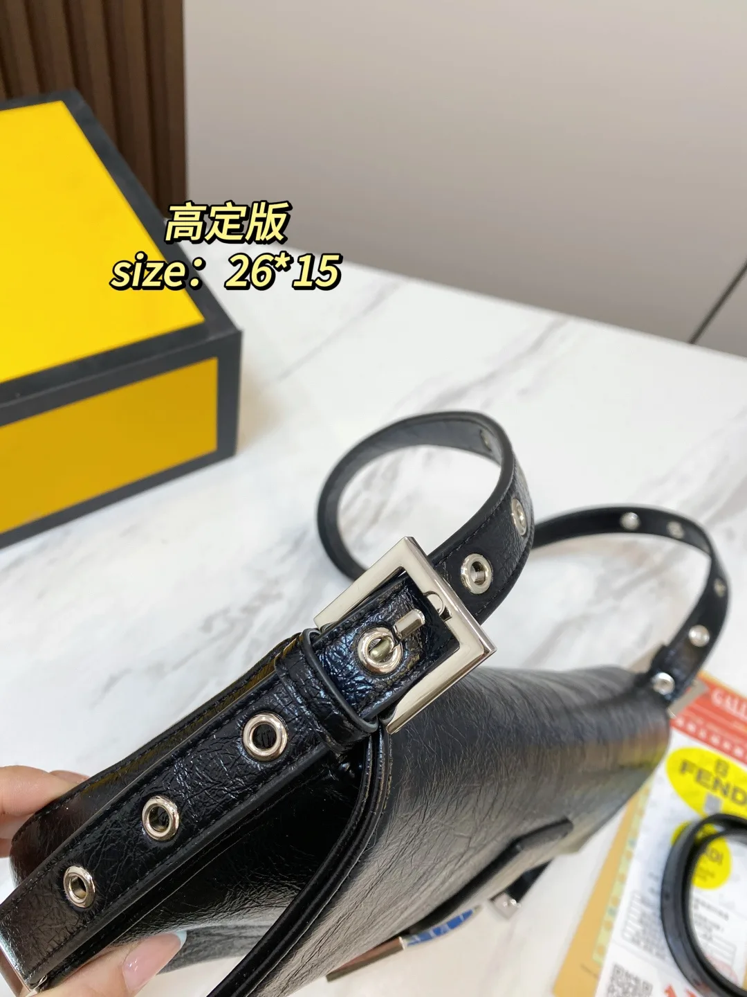 Fendi Baguette Shoulder Bag in Black · view 3