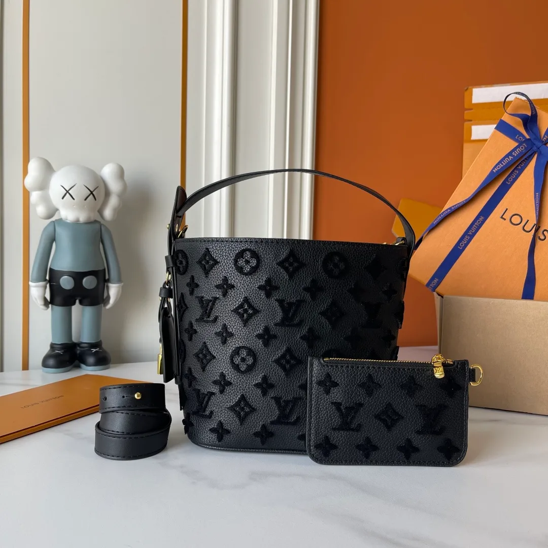 Louis Vuitton Cowhide All In BB Bucket Bag in Black · view 6