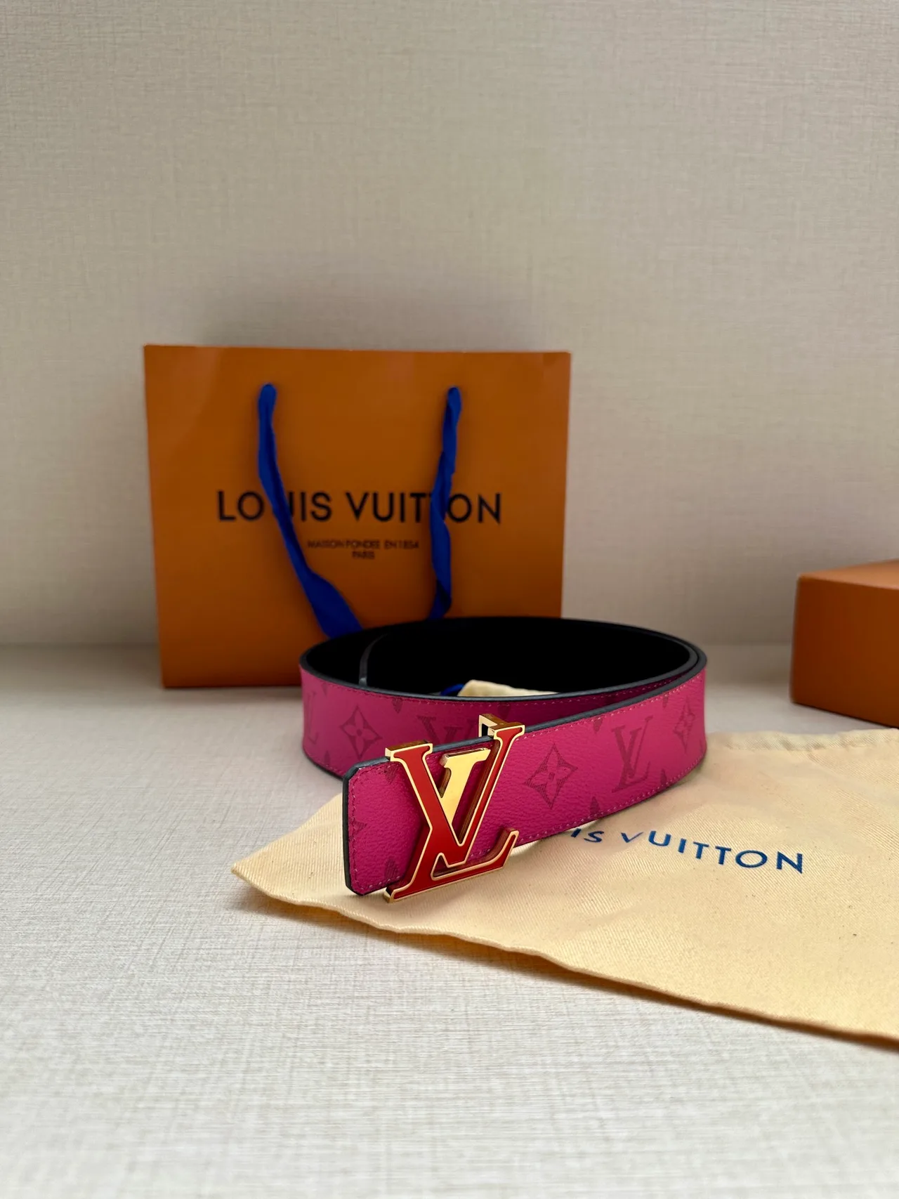 Louis Vuitton Canvas Belt in Pink · view 1