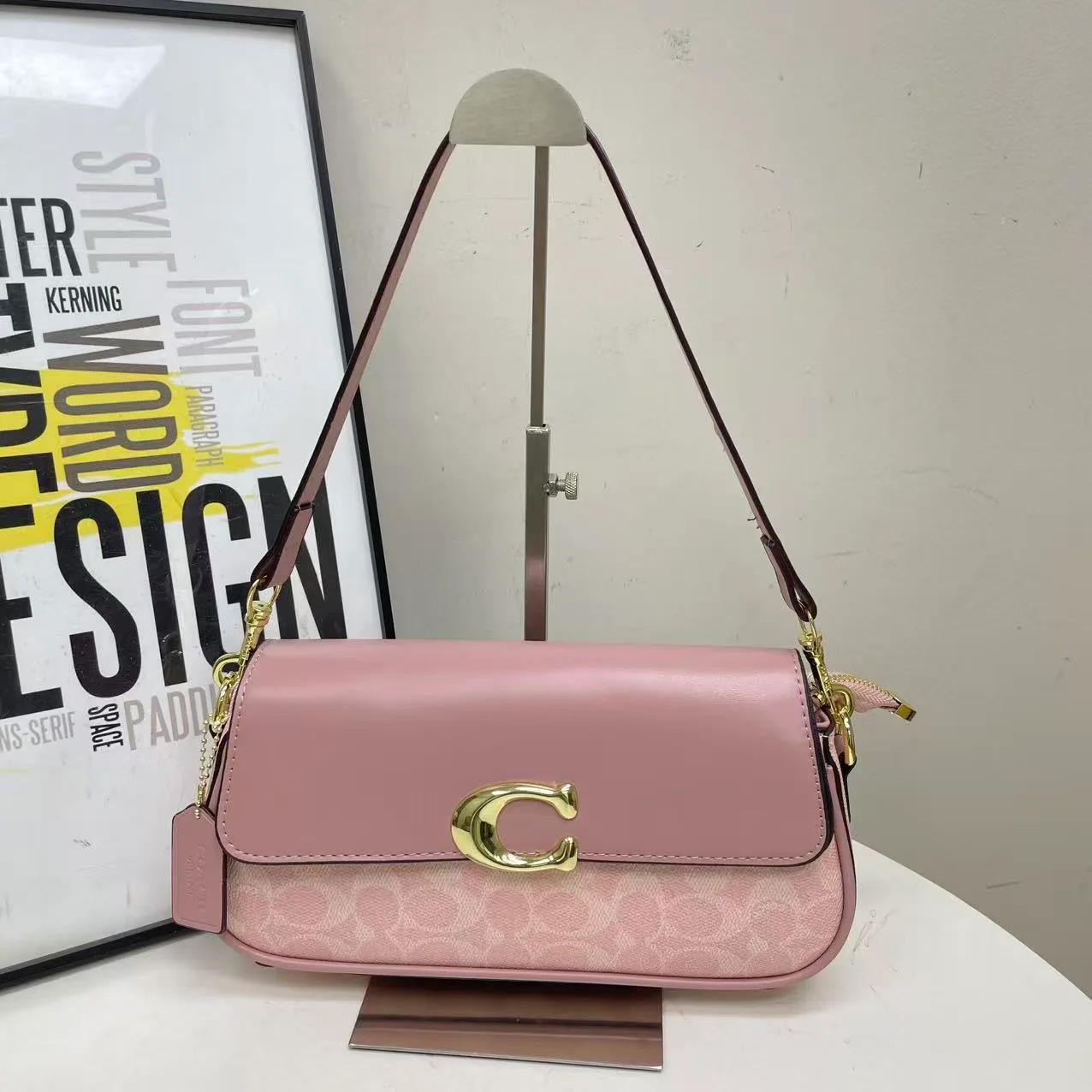 Coach 96000 Shoulder Bag in Brown & Beige & Black & Pink & White · view 6