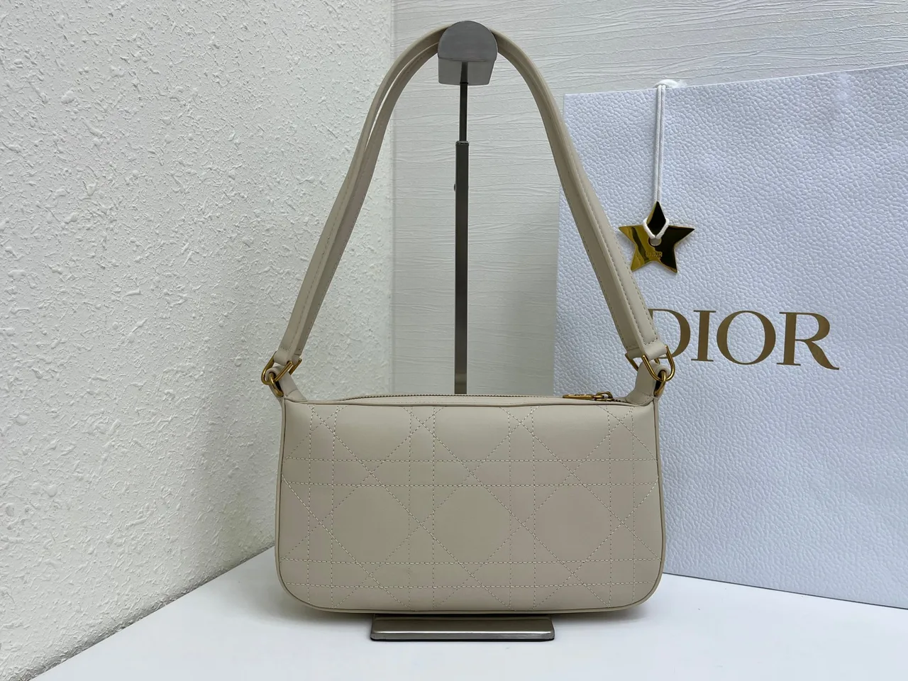 Dior Quilted Hobo Bag in Beige · view 2