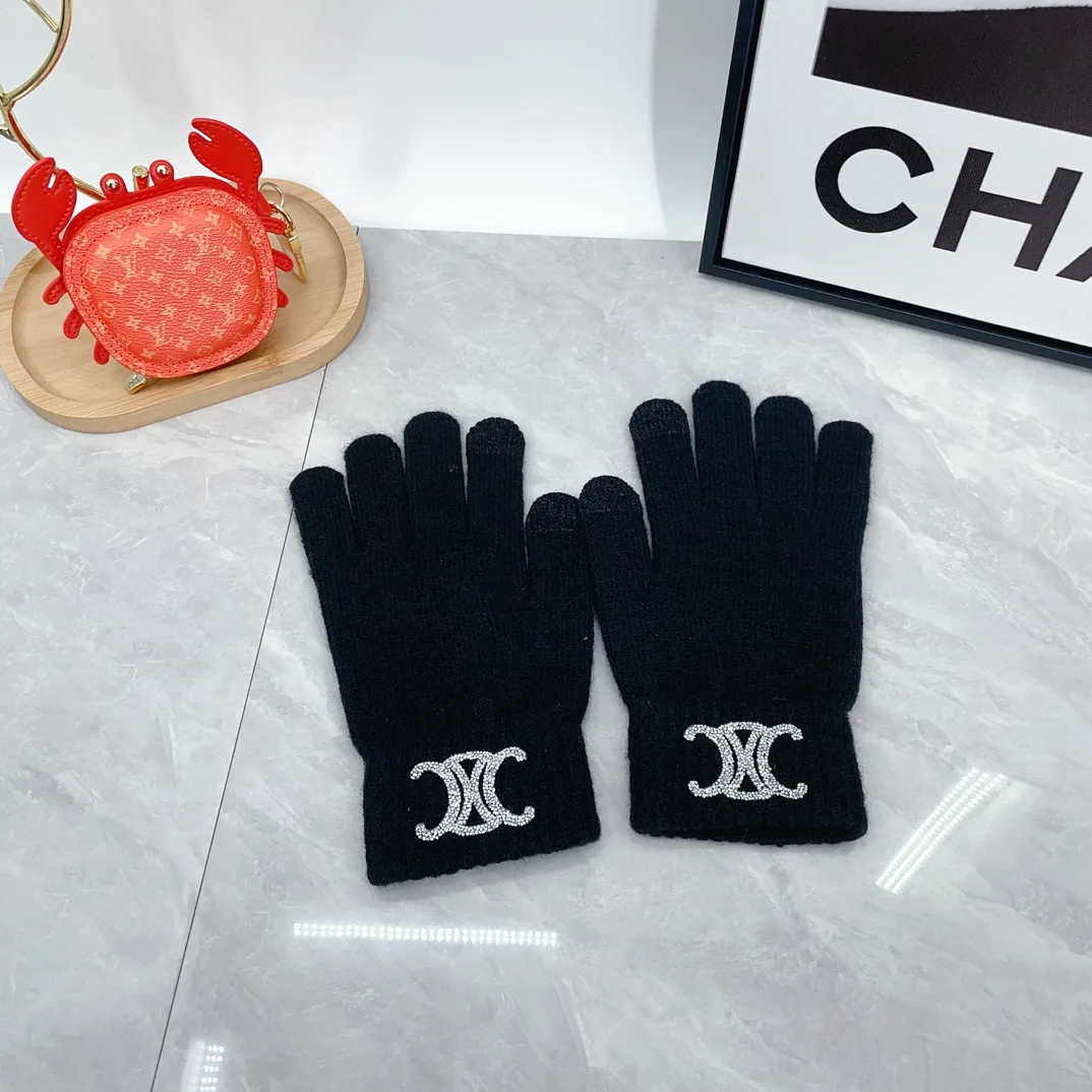 Celine Hat Scarf and Gloves Set in Black · view 7