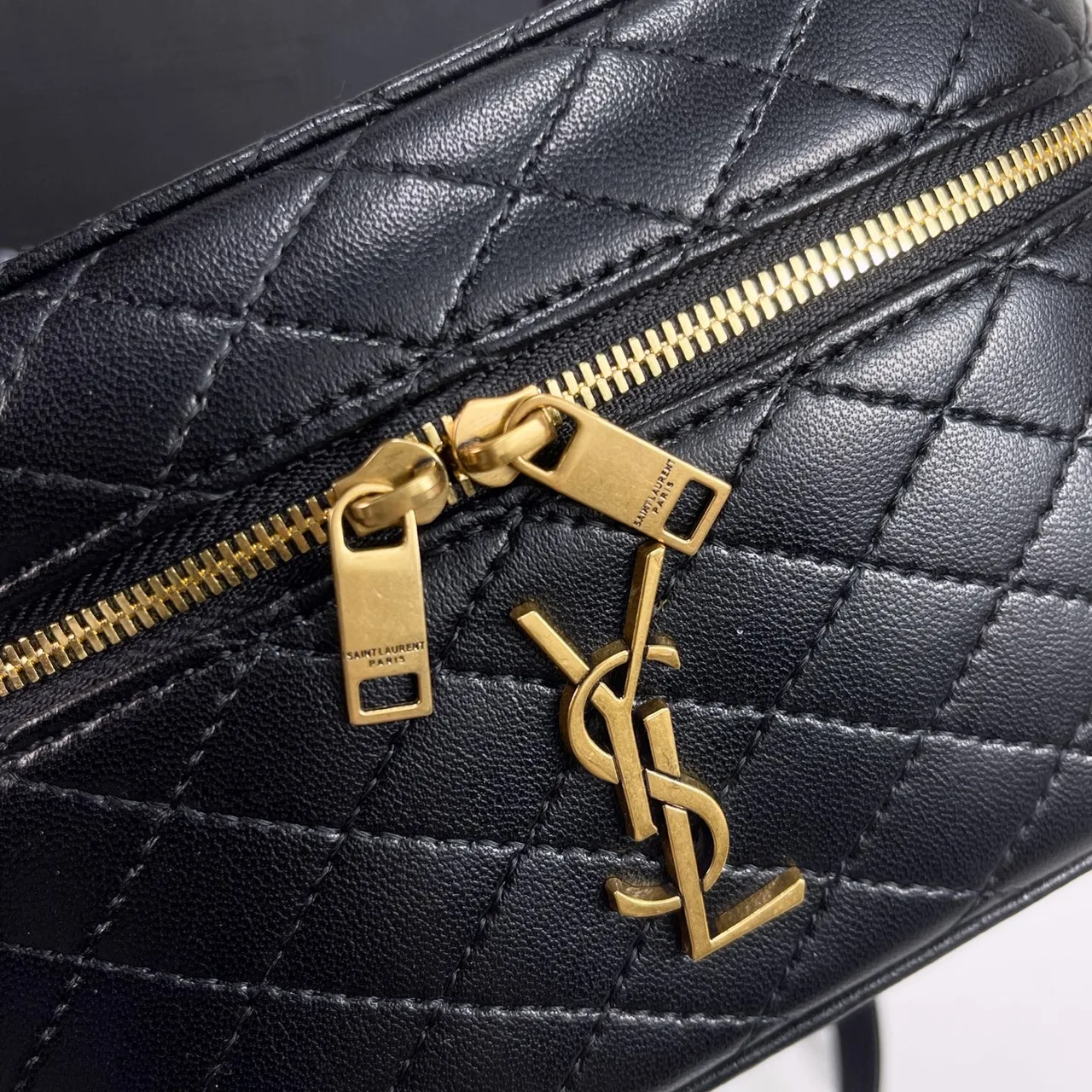Saint Laurent Quilted Clutch in Black · view 8
