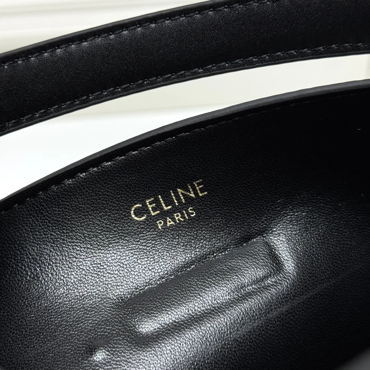 Celine Calfskin Bucket Bag in Black · view 7