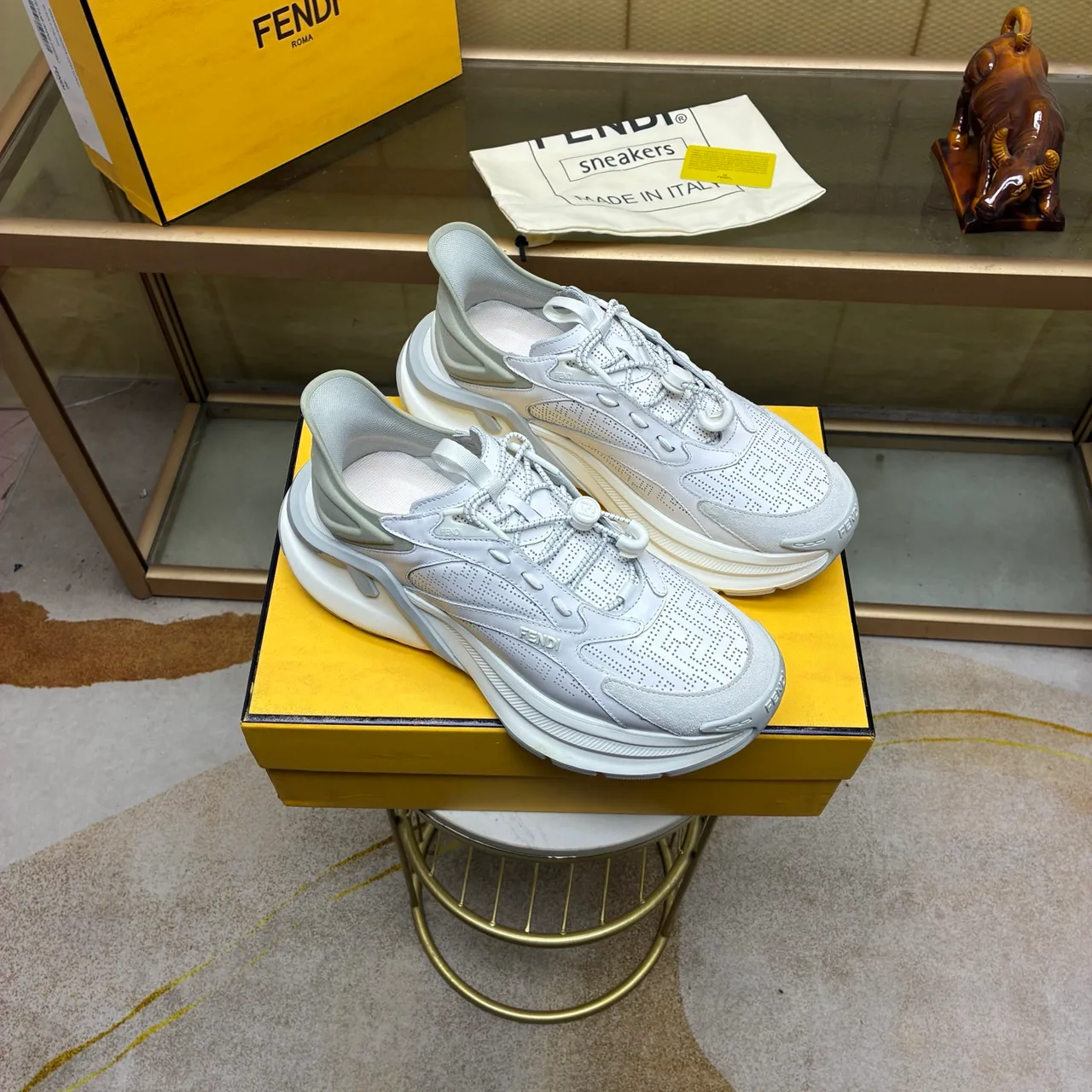 Fendi FF-Panel Sneakers in Black & White · view 4