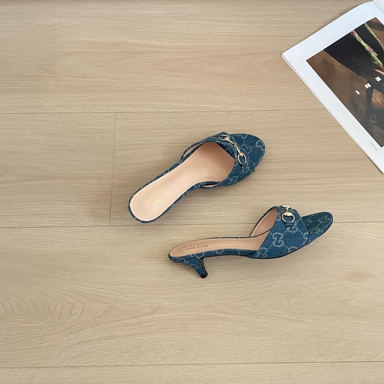 Gucci Canvas Mules in Blue · view 6