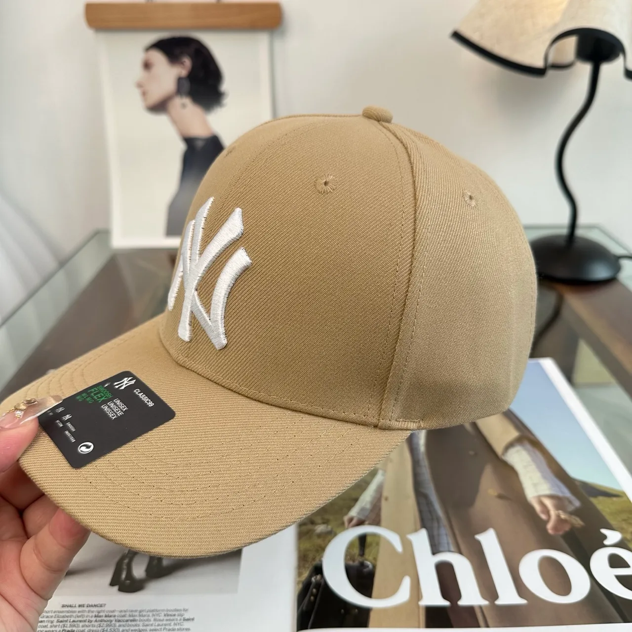 NY Letter Baseball Cap in Brown · view 7