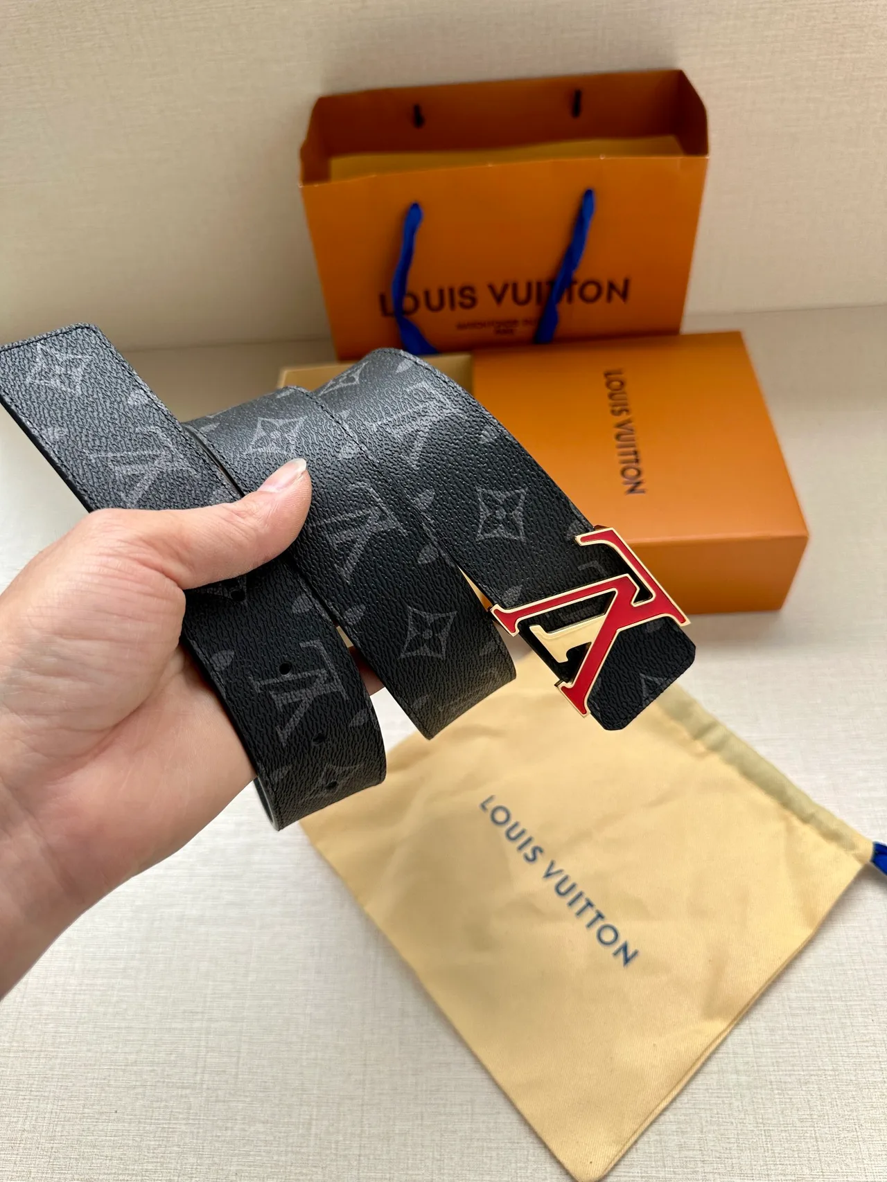 Louis Vuitton Canvas Belt in Black · view 7