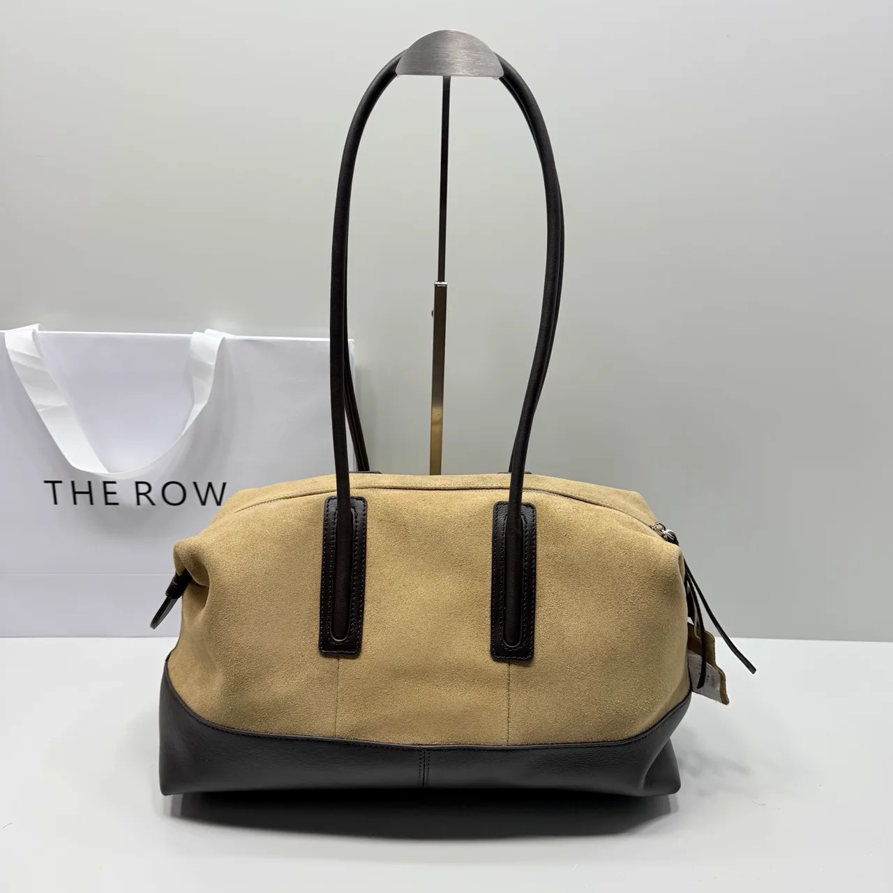 The Row Cowhide Suede Duffel Bag in Beige · view 5