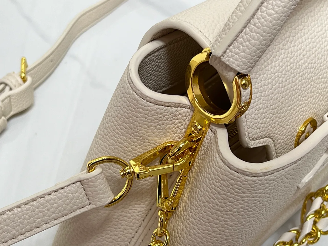 Louis Vuitton Cowhide Top-Handle Bag in White · view 7