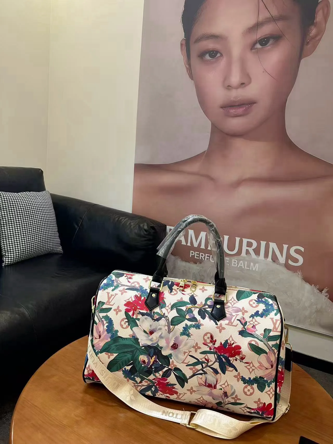 Louis Vuitton Floral Monogram Duffel Bag in White · view 6