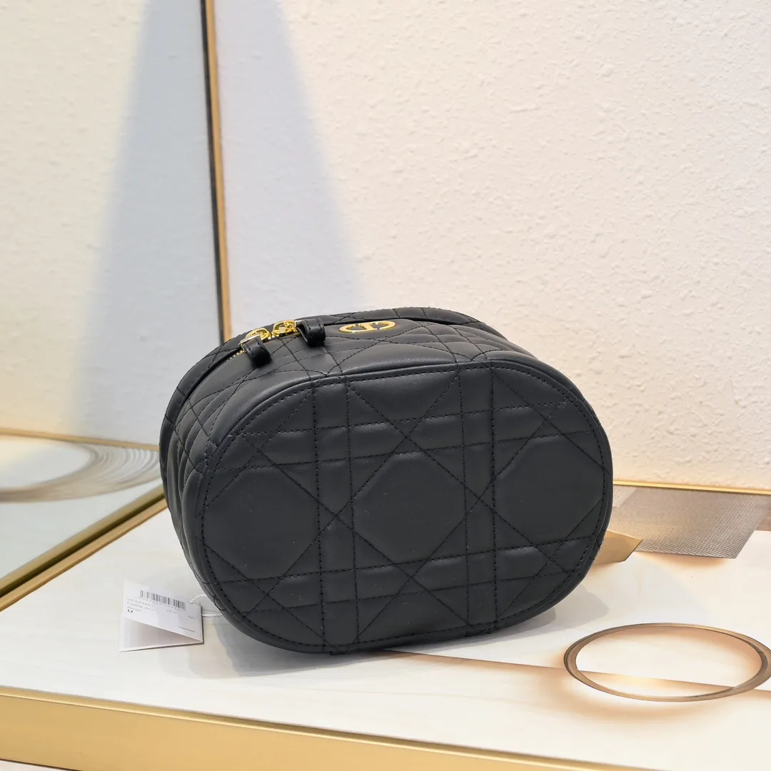Dior Quilted Cannage Vanity Case in Black · view 7