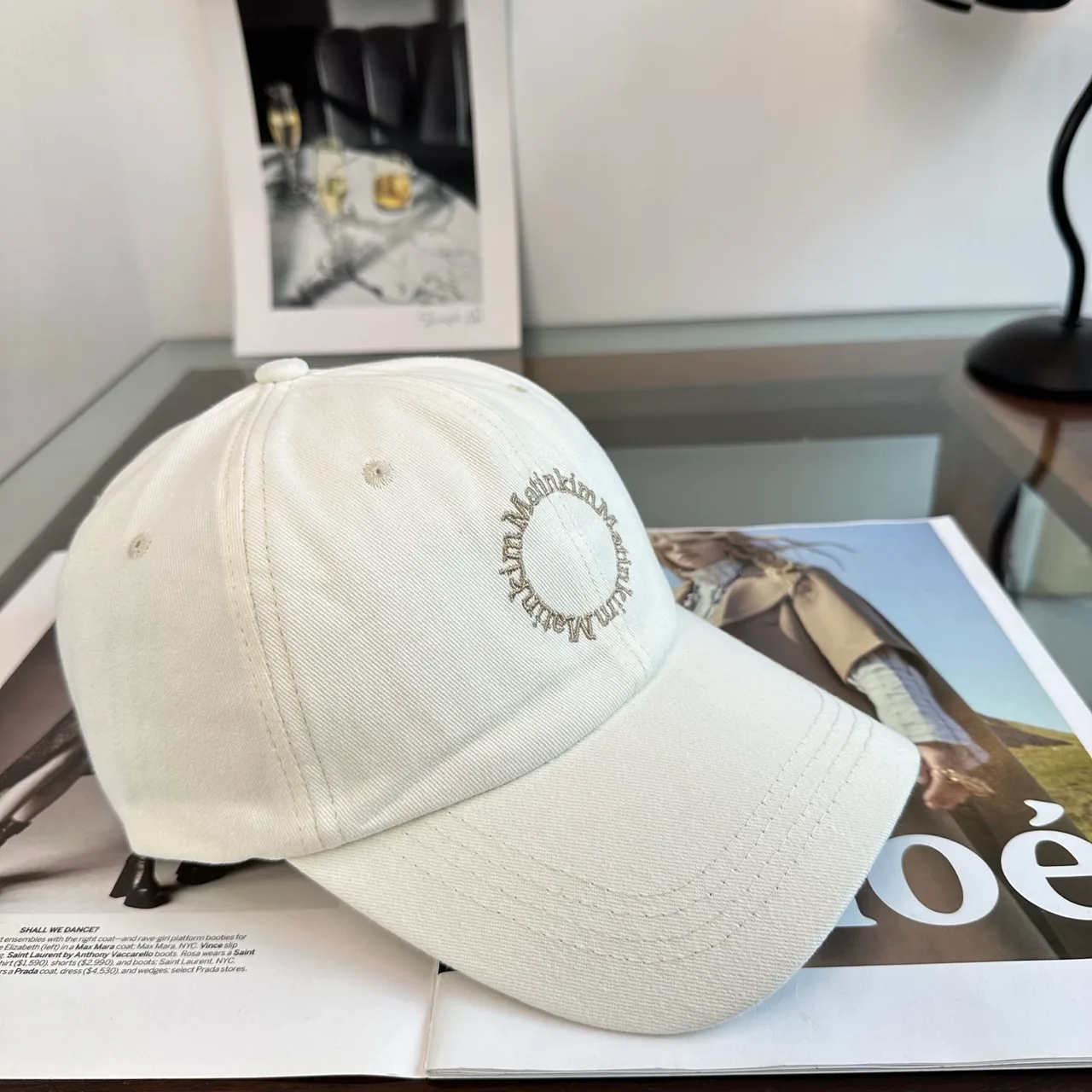 Matin Kim Cotton Embroidered Baseball Cap in White · view 2