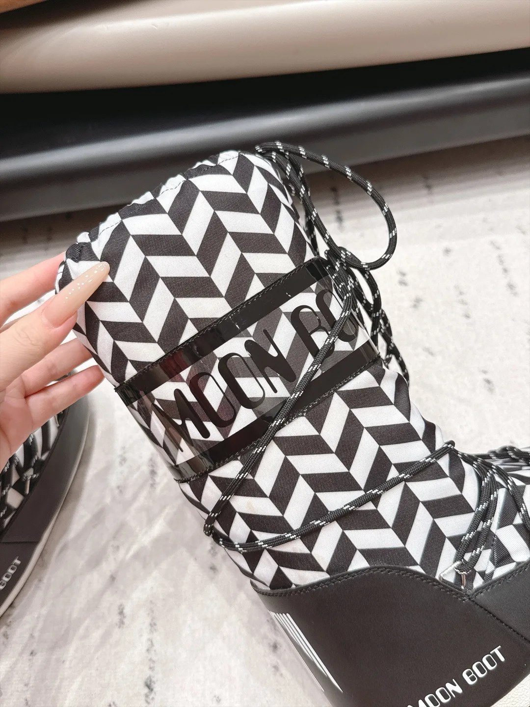 Moon Boot Lace-Up Snow Boots in Black · view 8