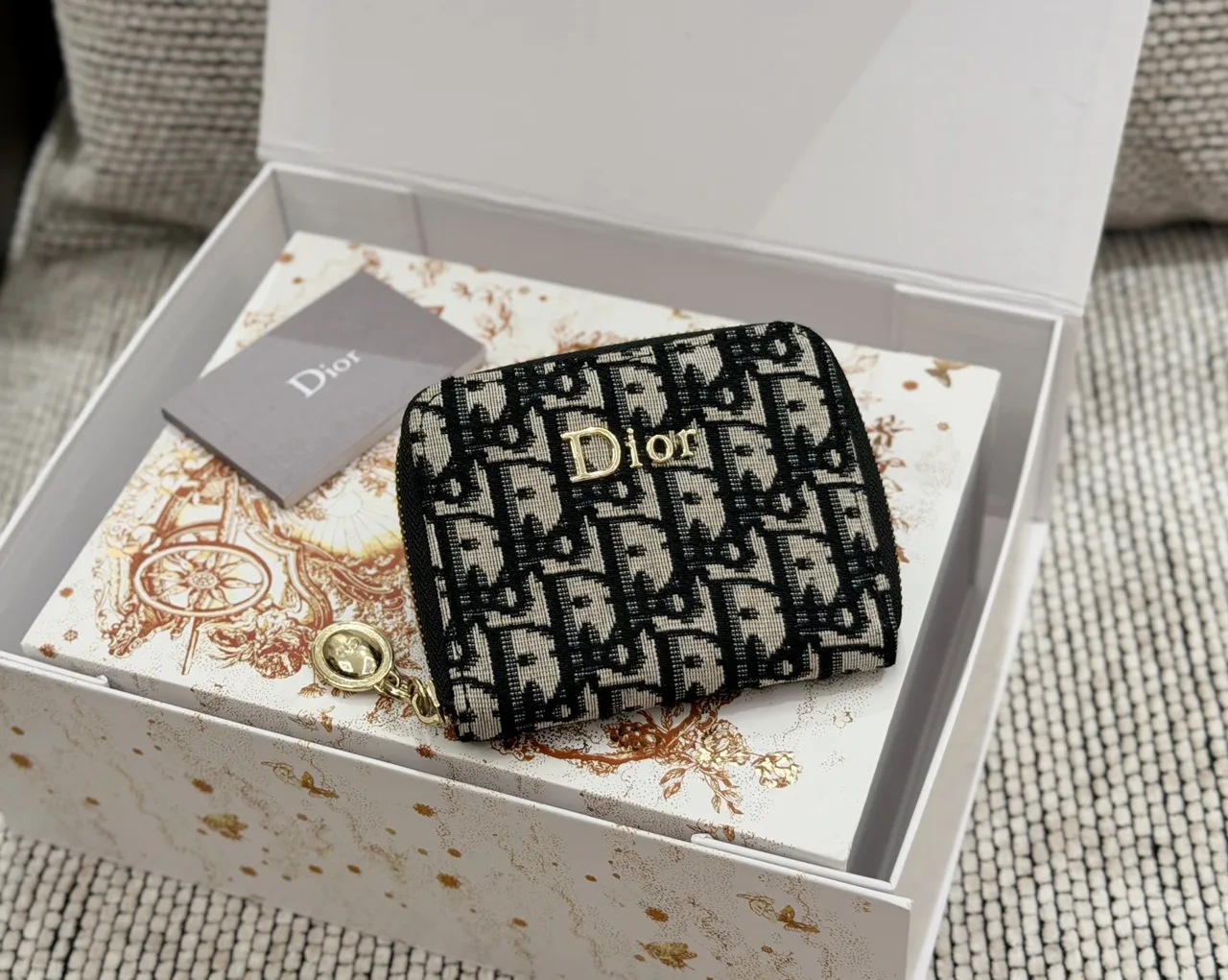 Dior Wallet in White & Black & Burgundy & Blue & Grey · view 5