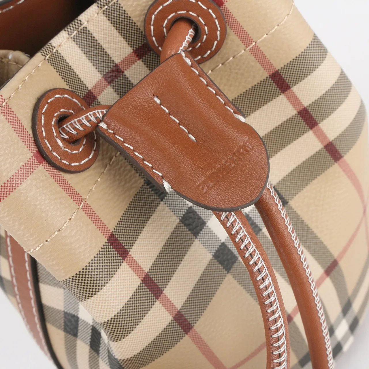 Burberry Check Bucket Bag in Beige · view 6